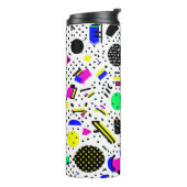 Neon Retro Memphis Geometric Chaos Pattern Thermosbecher (Nach links gedreht)