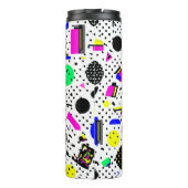 Neon Retro Memphis Geometric Chaos Pattern Thermosbecher (Rückseite)