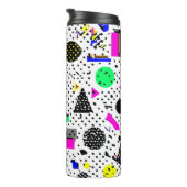 Neon Retro Memphis Geometric Chaos Pattern Thermosbecher (Nach rechts gedreht)