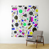 Neon Retro Memphis Geometric Chaos Pattern Wandteppich (Beispiel)