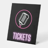Neon Retro Mic Tickets Sockelschild (Vorderseite)