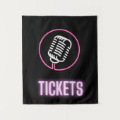 Neon Retro Mic Tickets Wandteppich (Vorderseite)