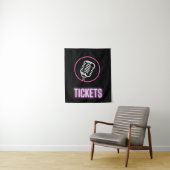 Neon Retro Mic Tickets Wandteppich (Beispiel)