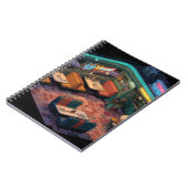 Neon Retro Pixel Diner Scene Notebook Notizblock (Linke Seite)