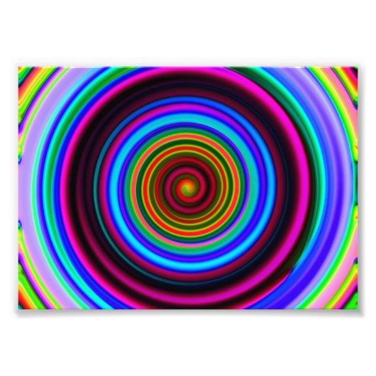Neon Retro Spiral Muster Fotodruck (Vorne)