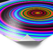 Neon Retro Spiral Muster Fotodruck (Ecke)