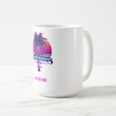 Neon Retro Synthwave Palmenbaum 80er Jahre Custom Kaffeetasse (VorderseiteRechts)