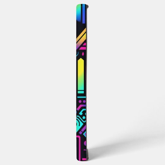Neon Retro Tech Circuit Pattern Apple Samsung Case Galaxy Hülle (Linke Seite)