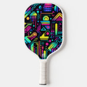 Neon Retro Tech Pickleball Paddle | 80s Gamer (Rückseite)
