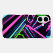 Neon Retro Wave Design - Elektrisch rosa, blau Case-Mate iPhone Hülle (Rückseite (Horizontal))