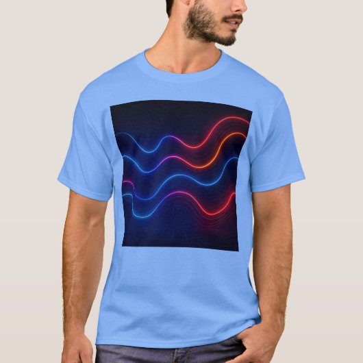 Neon Retro Wave Muster Junge T-Shirt (Vorderseite)