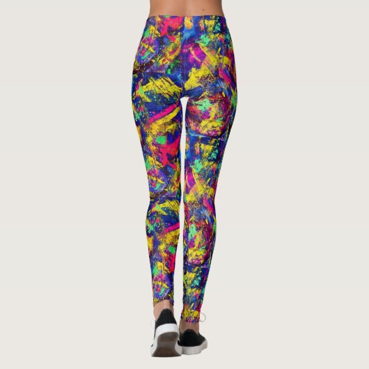 Neon Rewind Leggings aus den 80er Jahren (Rückseite)