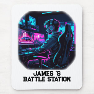 Neon RGB Cyberpunk Gamer-Zimmer Personalisierter N Mousepad
