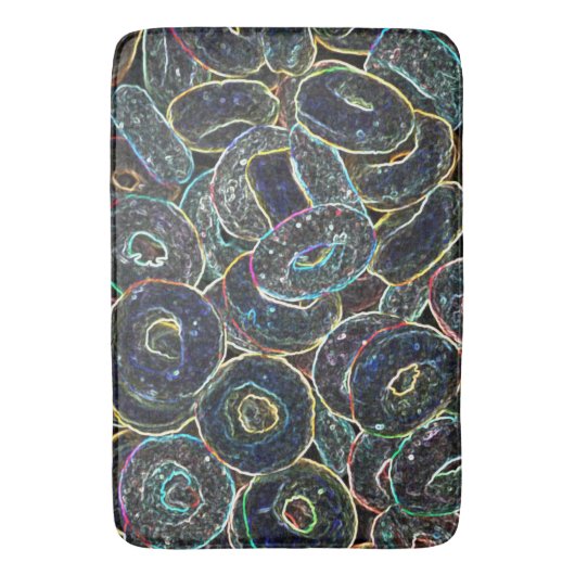 Neon Rings Badematte (Vorderseite Vertikal)