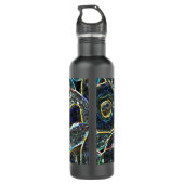 Neon Rings Edelstahlflasche (Rückseite)