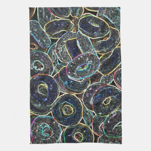 Neon Rings Geschirrtuch (Vertikal)