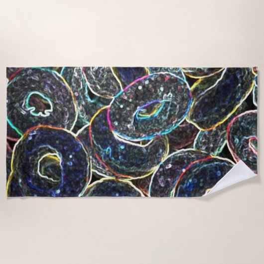 Neon Rings Strandtuch (Vorderseite)