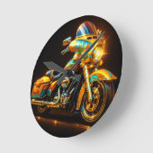 "Neon Road Beast - Custom Motorrad Wall Clock" Runde Wanduhr (Winkel)