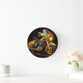 "Neon Road Beast - Custom Motorrad Wall Clock" Runde Wanduhr (Zuhause)
