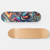 Neon Roaring Tiger Skateboard Skate Deck (Horizontal)