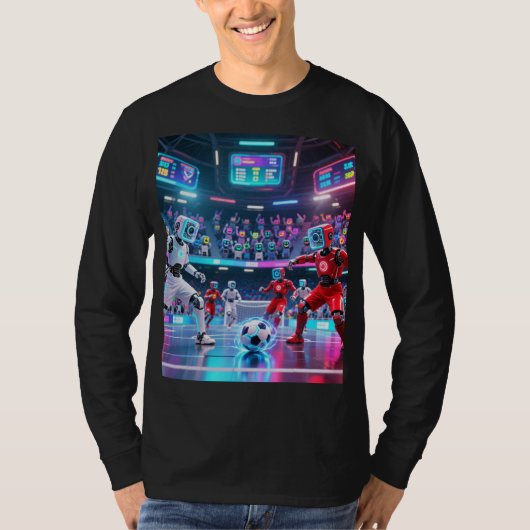 Neon Robo Football Arena T-Shirt (Vorderseite)