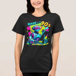 Neon Robot Designer Retro T - Shirt der 90er Jahre