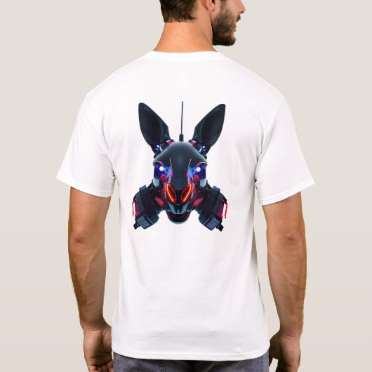 Neon Robotic Kangaroo Face T-Shirt (Rückseite)