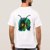 Neon Robotic Raupe Face T-Shirt (Rückseite)