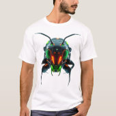 Neon Robotic Termite Face Art T-Shirt (Vorderseite)