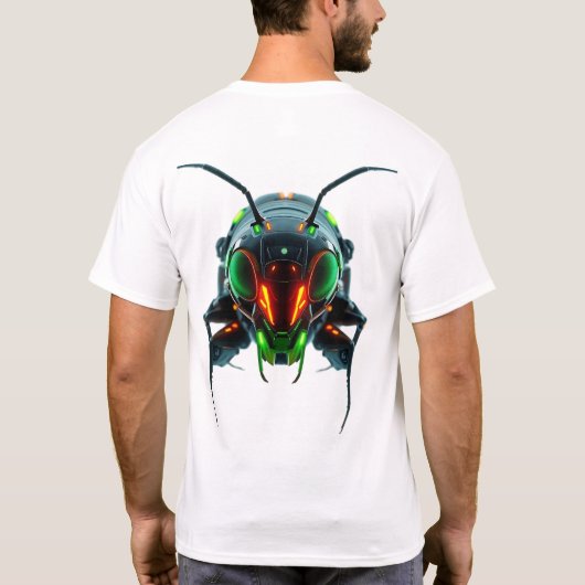 Neon Robotic Termite Face T-Shirt (Rückseite)