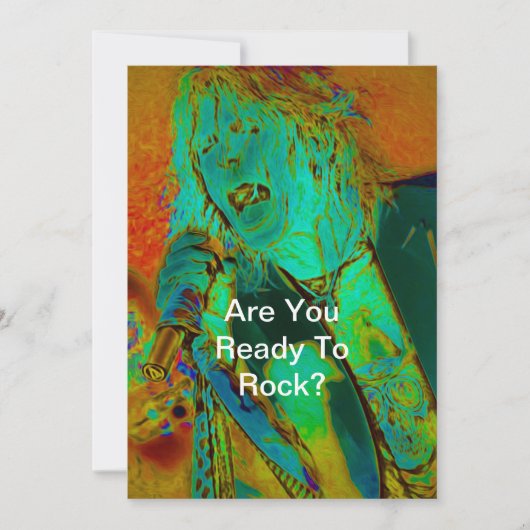 Neon Rock Singer Einladung (Vorderseite)