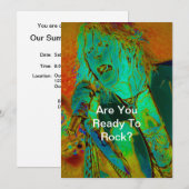 Neon Rock Singer Einladung (Vorne/Hinten)