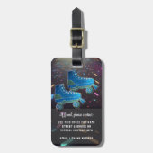 Neon Roller Skate Disco Dance Party Vibes Gepäckanhänger (Vorderseite vertikal)