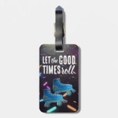 Neon Roller Skate Disco Dance Party Vibes Gepäckanhänger (Rückseite vertikal)