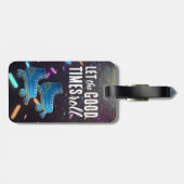 Neon Roller Skate Disco Dance Party Vibes Gepäckanhänger (Rückseite horizontal)