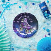 Neon Roller Skaten Party Paper Plate Pappteller (Party)