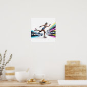 Neon Rollerblader Urban Art Design Poster (Küche)