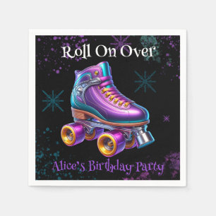 Neon Rollerskate Geburtstagspartei Custom Serviette
