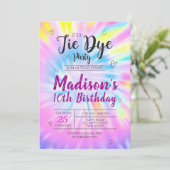 Neon Rollerskating Einladung zum Geburtstag (Stehend Vorderseite)