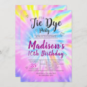 Neon Rollerskating Einladung zum Geburtstag (Vorne/Hinten)