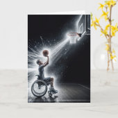 Neon Rollstuhl Basketball Spieler Geburtstag Karte (Gelbe Blume)