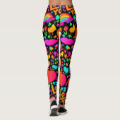 Neon Romantic Pattern Leggings (Rückseite)