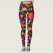 Neon Romantic Pattern Leggings (Vorderseite)