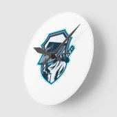 Neon Ronin: Shadow Blade Crest Runde Wanduhr (Winkel)
