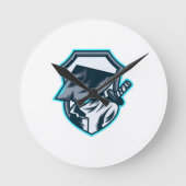 Neon Ronin: Shadow Blade Crest Runde Wanduhr (Vorderseite)