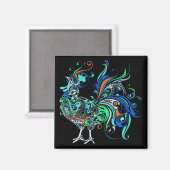 Neon Rooster Magnet (Vorderseite/Rückseite)