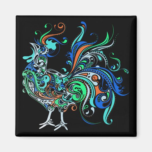 Neon Rooster Magnet (Vorne)