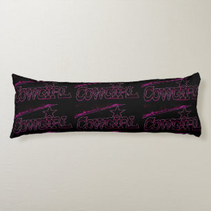 Neon rosa Cowgirl schwarz Thunder_Cove Seitenschläferkissen