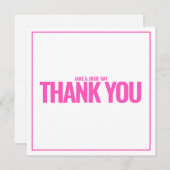 Neon rosa fett danke Karte (Vorne/Hinten)