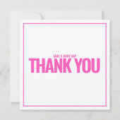 Neon rosa fett danke Karte (Vorderseite)